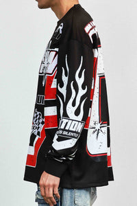 First Row Hard Racing Sport Long Sleeve Jersey Black