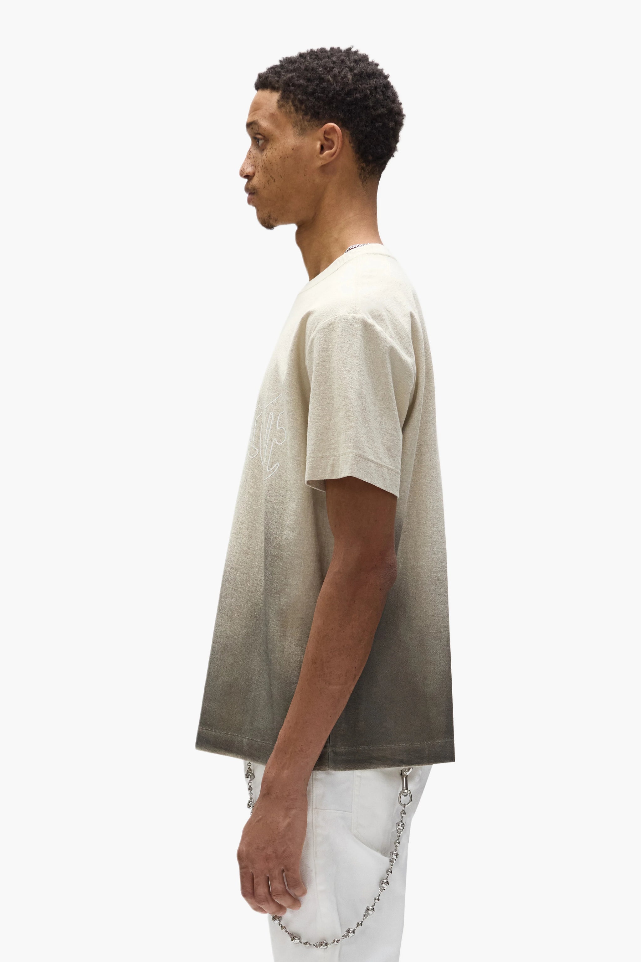 Purple Brand Gothic Outline Tee Beige