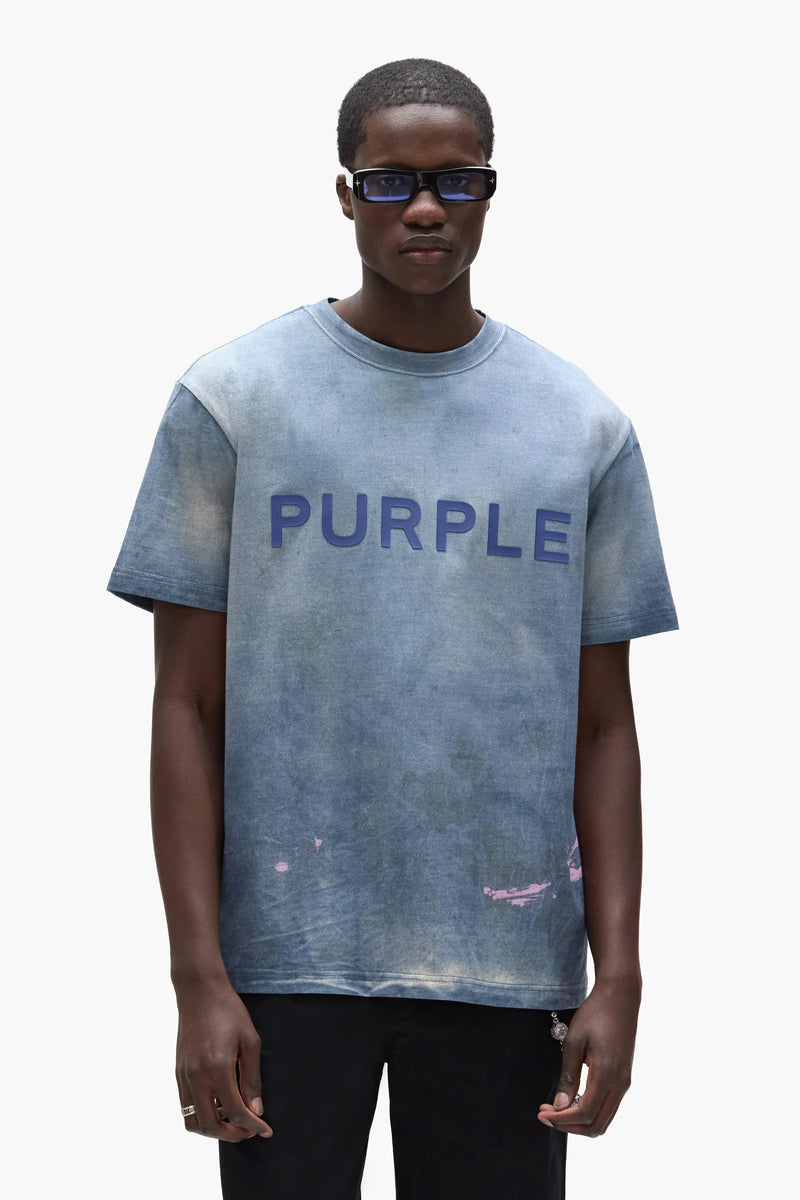 Purple Brand Men's Wordmark Tee Blue