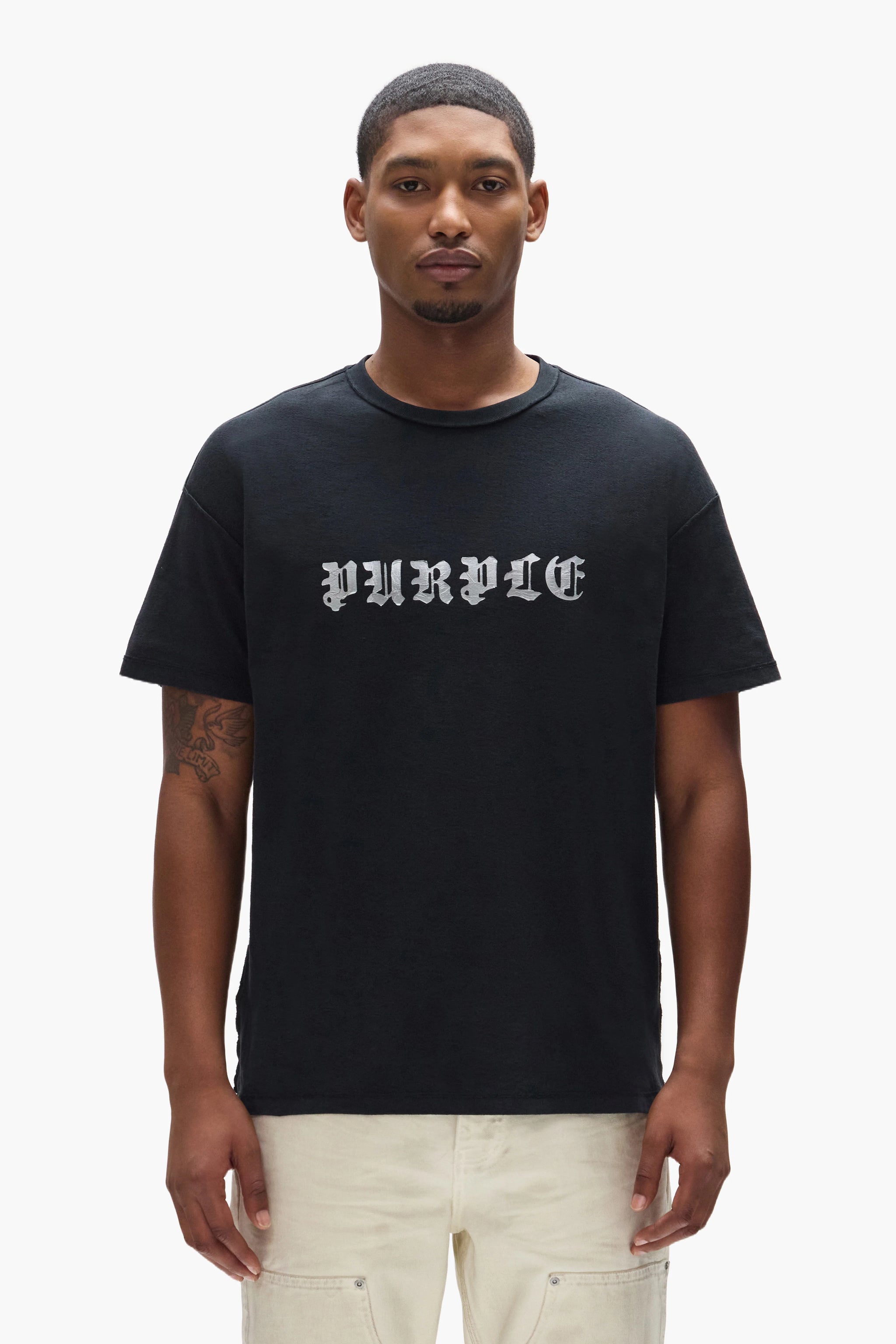 Purple Brand Taped P Tee Black