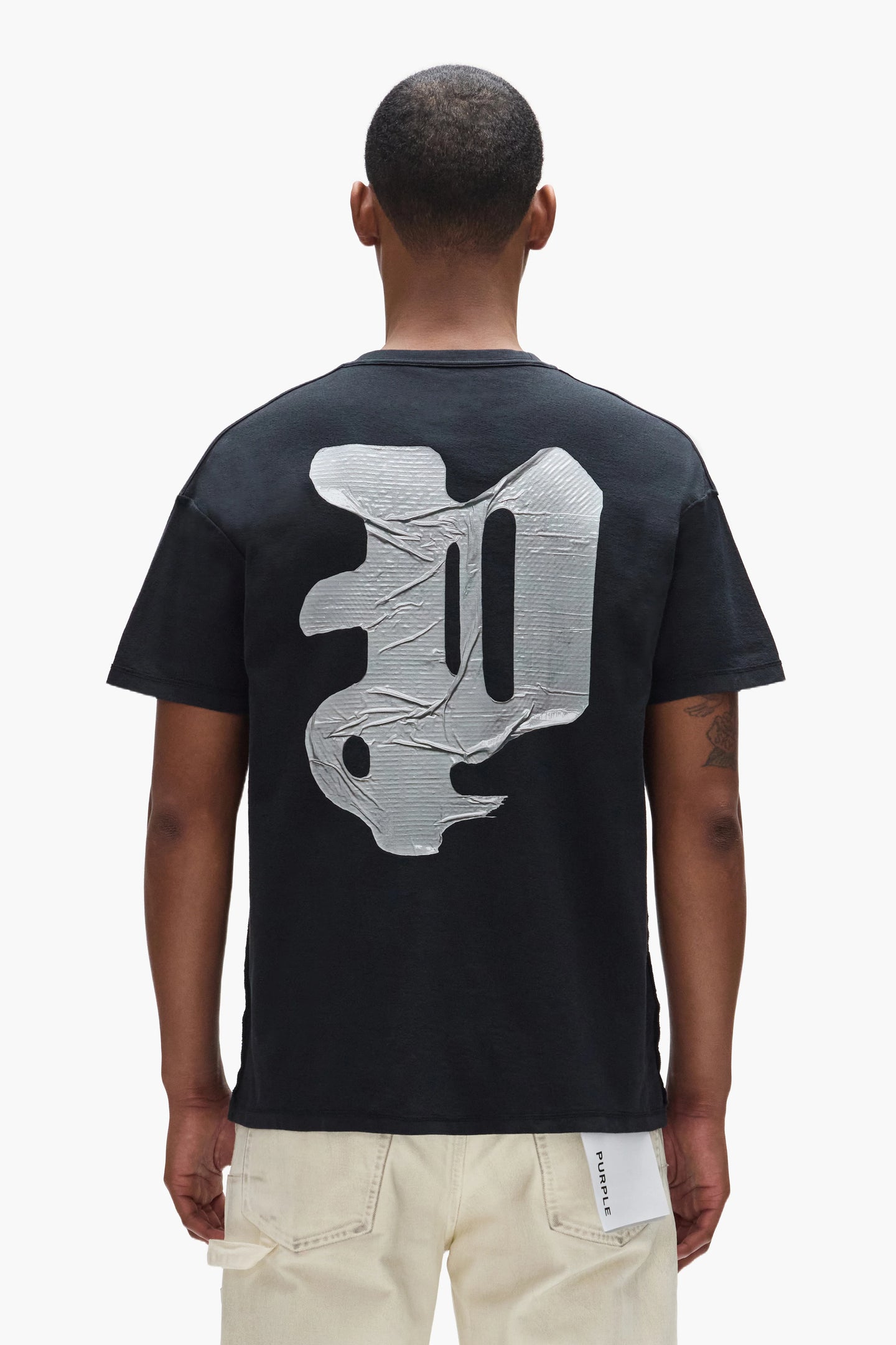 Purple Brand Taped P Tee Black