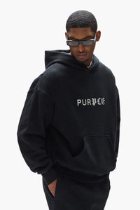 Purple Brand Half & Half Hoodie Black