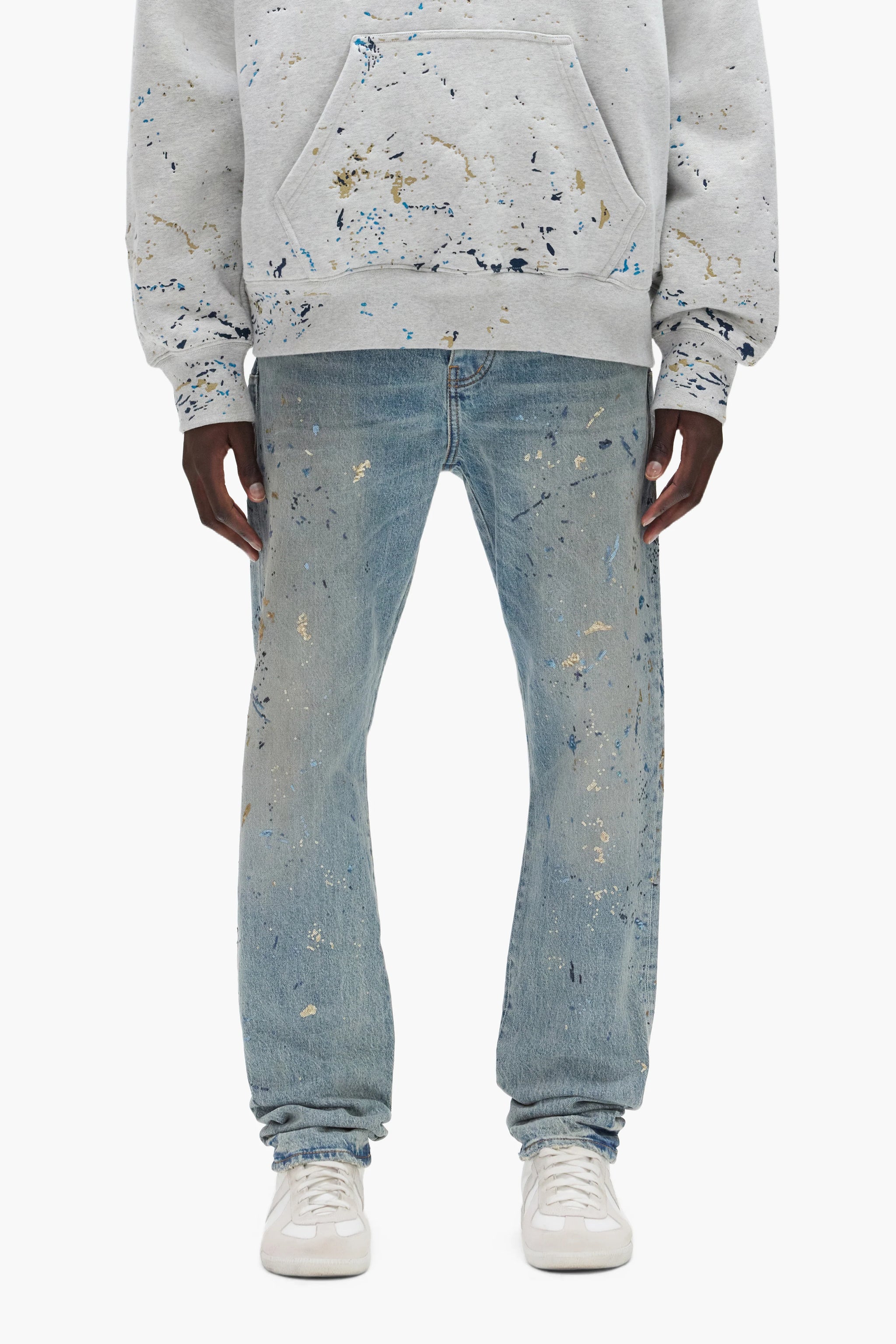 Purple Brand Sequin Splatter Paint Jean Light indigo