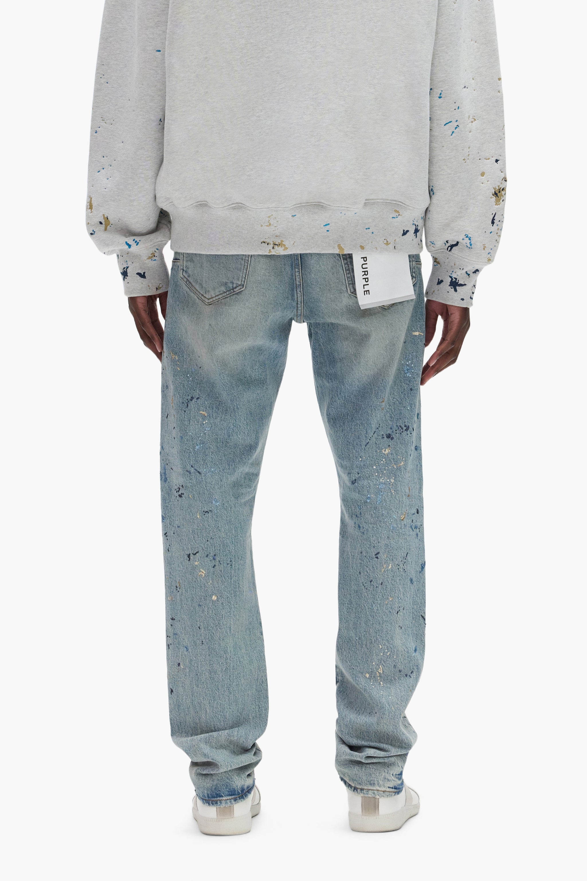 Purple Brand Sequin Splatter Paint Jean Light indigo