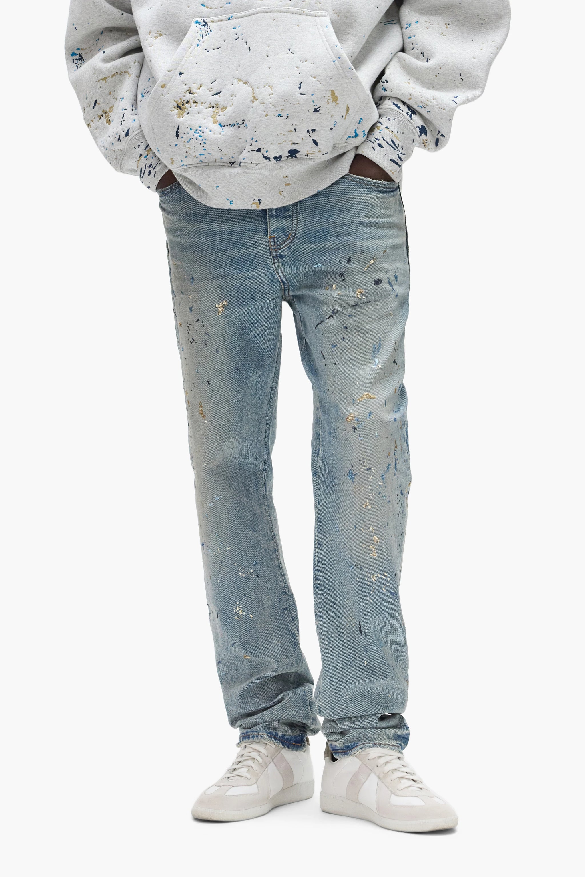 Purple Brand Sequin Splatter Paint Jean Light indigo