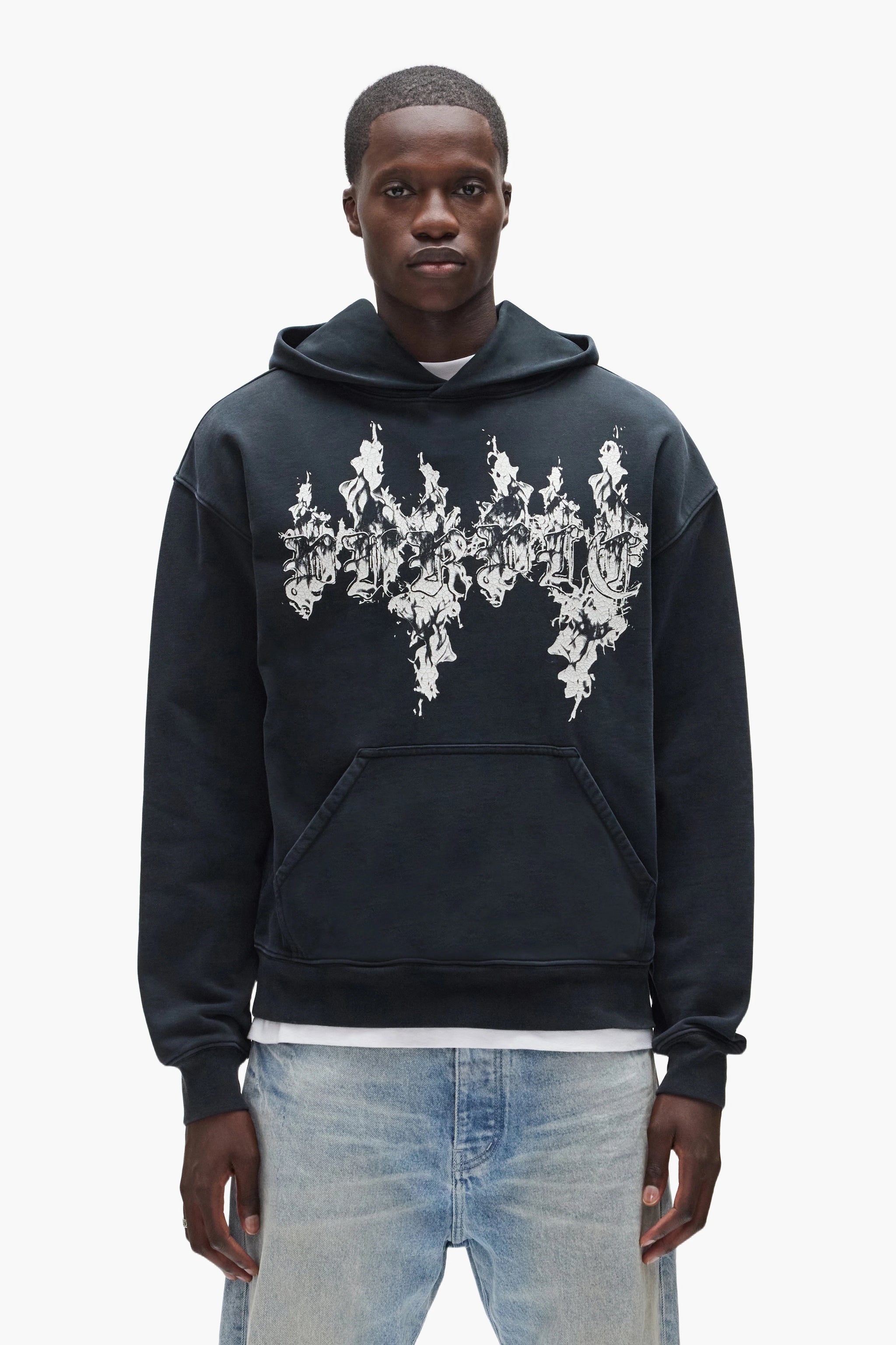 Purple Brand Flames Hoodie Black