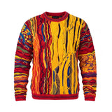 Coogi Australia Gambler Crewneck Sweater Oversized Fit Red/ Gold Multi