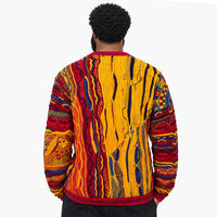 Coogi Australia Gambler Crewneck Sweater Oversized Fit Red/ Gold Multi