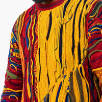 Coogi Australia Gambler Crewneck Sweater Oversized Fit Red/ Gold Multi