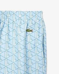 Lacoste Men’s Monogram Logo Print Relaxed Fit Shorts Light Blue – GH9928-51-GIL