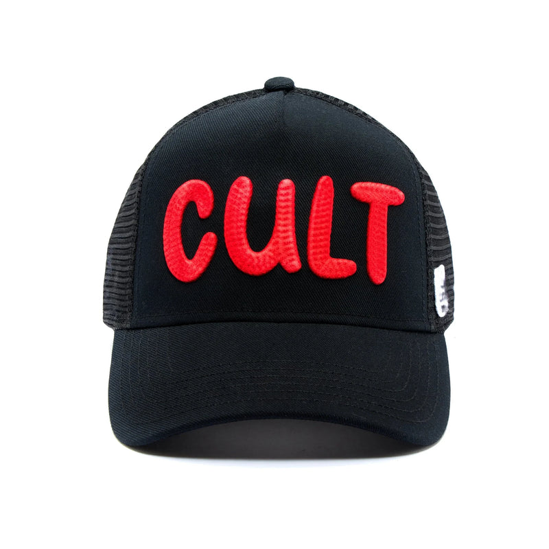 Cult of Individuality Chain Logo Trucker Hat - Black/Red