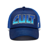 Cult of Individuality Rock Logo Trucker Hat - Navy Blue
