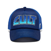 Cult of Individuality Rock Logo Trucker Hat - Navy Blue