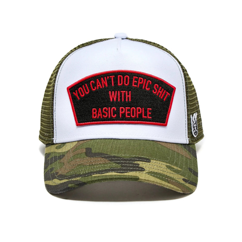 Cult of Individuality “Can’t Do Epic Sh*t” Trucker Hat - White/Olive