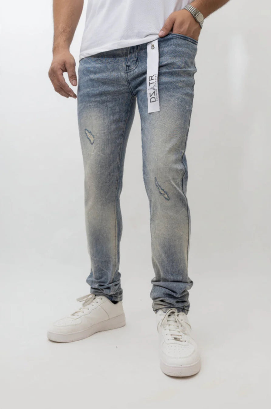 Premium Disaster Men's Ultra Stretch Denim Jean Mid Vintage