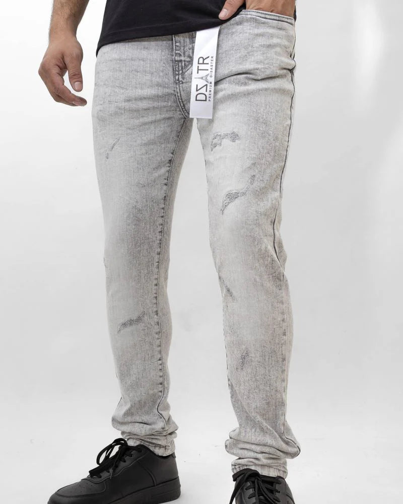 Premium Disaster Men's Ultra Stretch Denim Jean Ice Grey