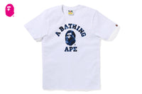 Bape Men's Color Camo College Tee White X Navy Blue