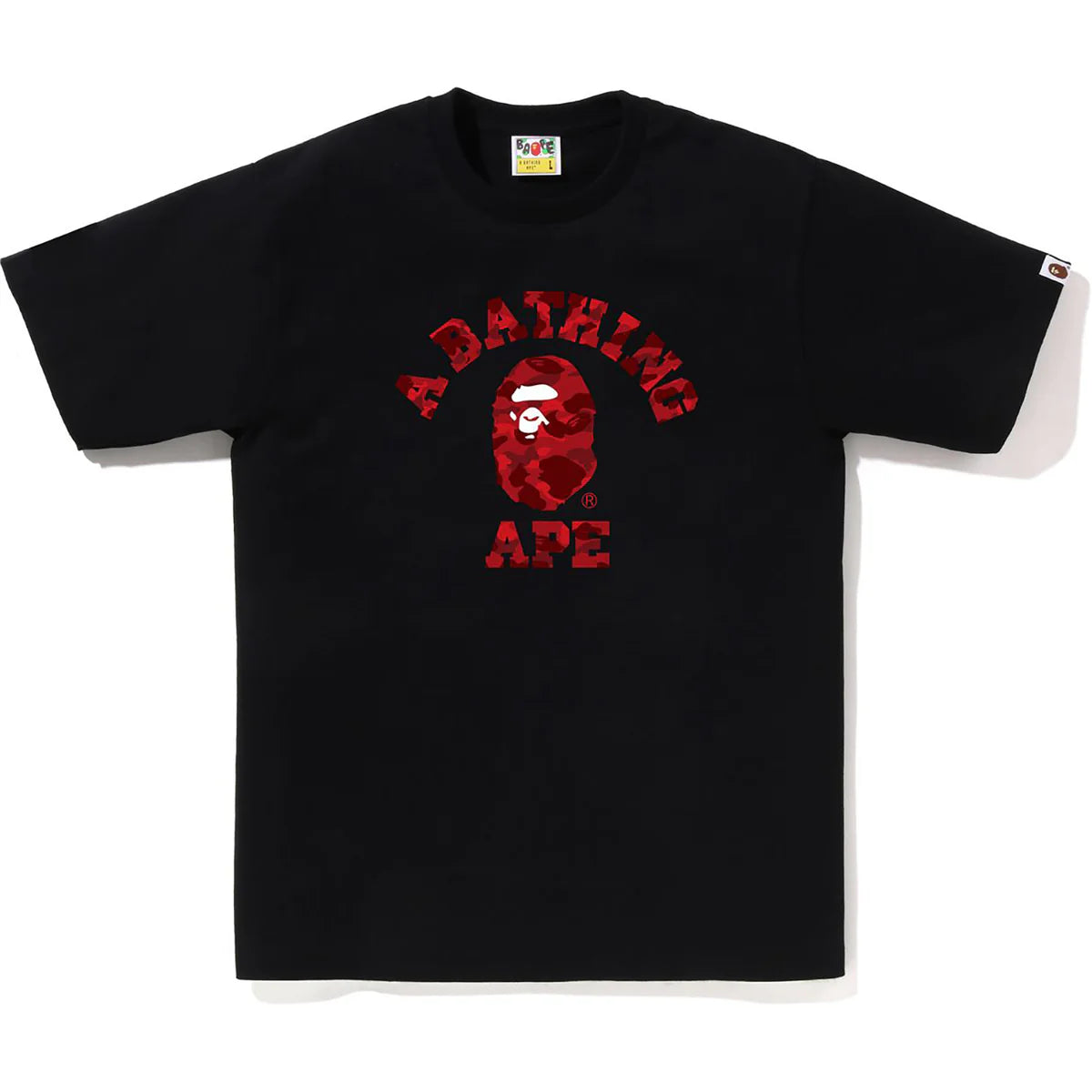 Bape Men's Color Camo College Tee Black X Red