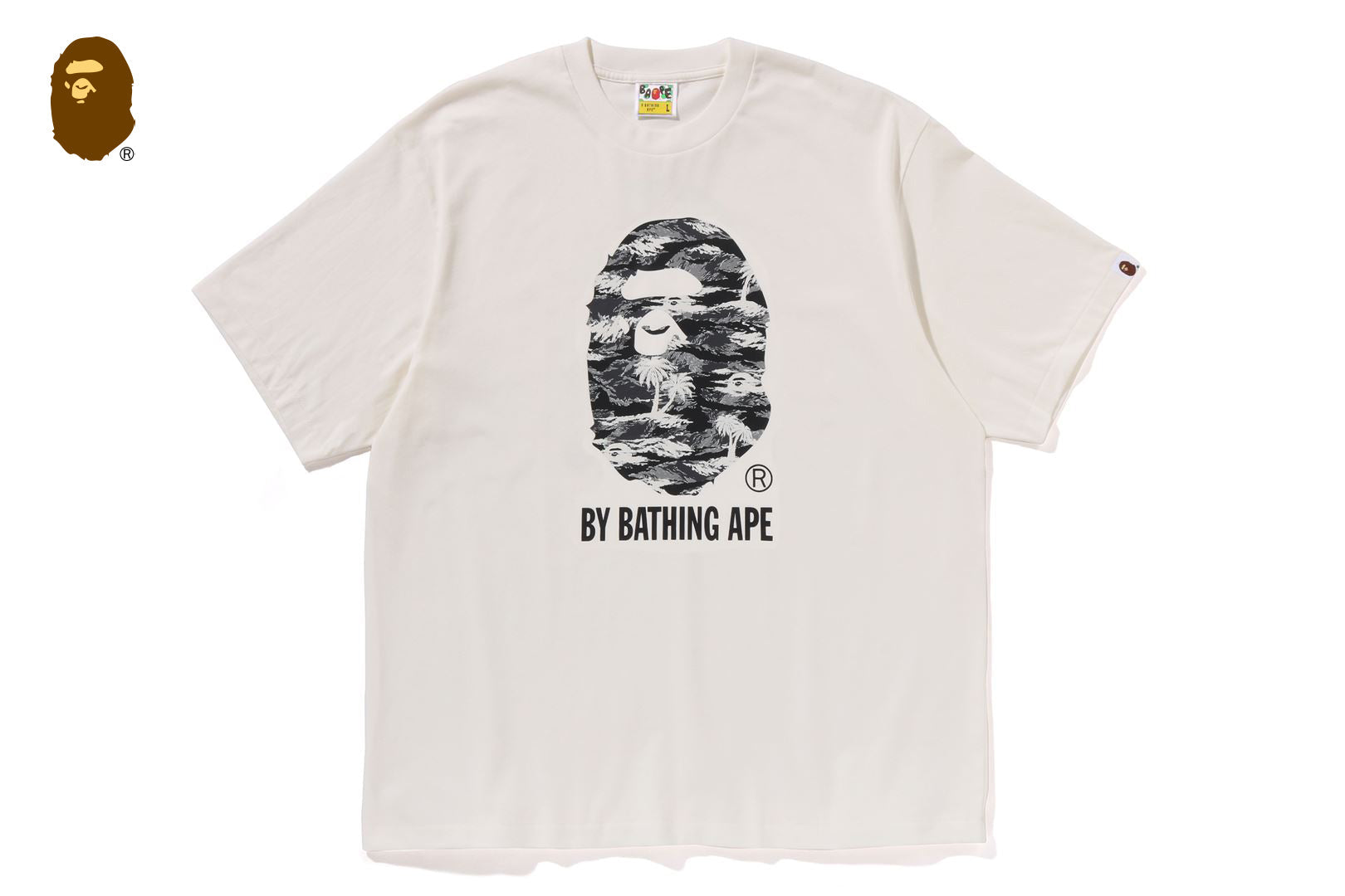 Bape Men’s Palm Tree Camo Relaxed Fit Tee Ivory Cream