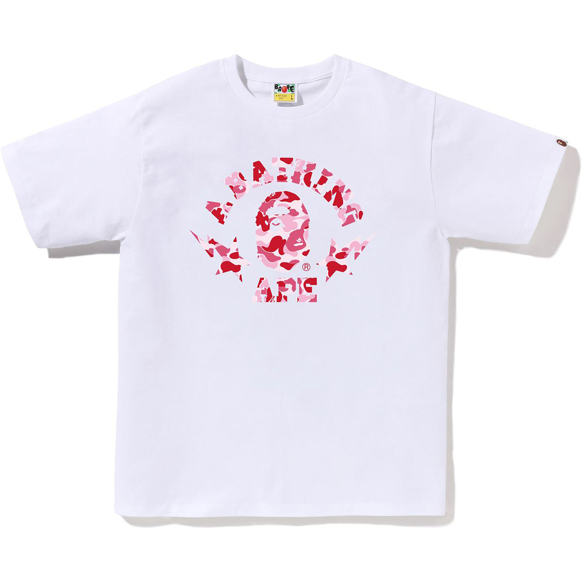 Bape Men’s Abc Camo Sta College Tee White X Pink