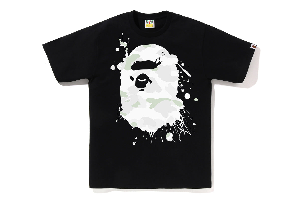 Bape Men’s City Camo Painting Ape Head Tee Black