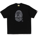 Bape Men's Multi Logo Ape Head Relaxed Fit Tee Black