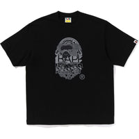 Bape Men's Multi Logo Ape Head Relaxed Fit Tee Black