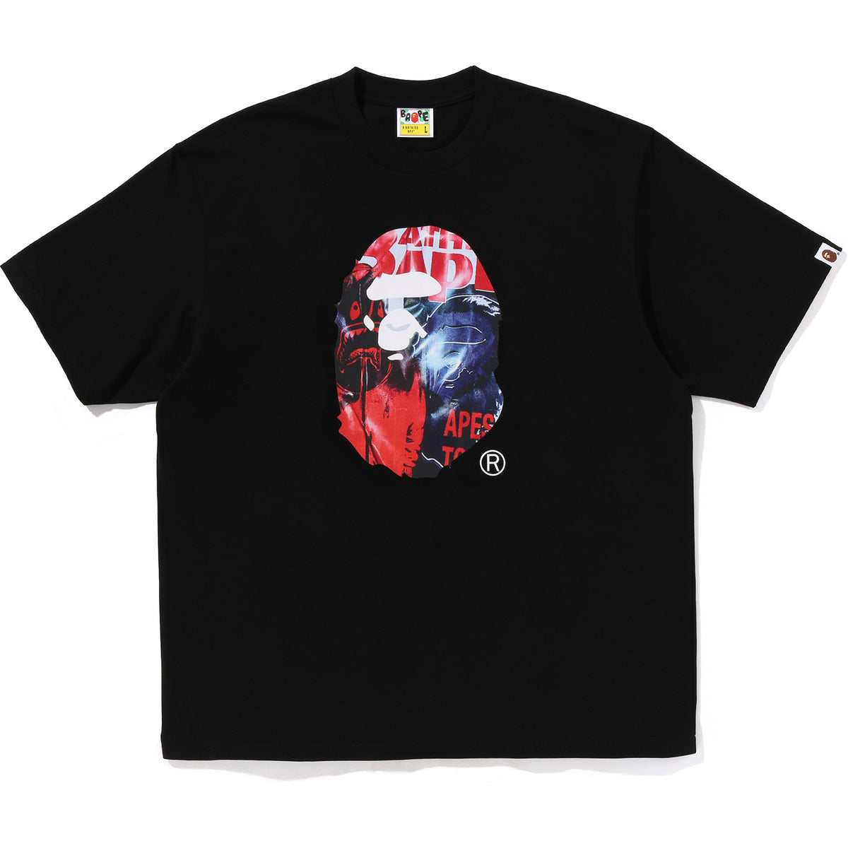 Bape Men’s Photo Print Ape Head Relaxed Fit Tee Black
