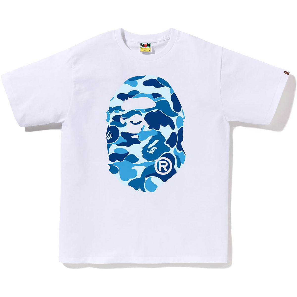 Bape Men’s ABC Camo Big Ape Head Tee White X Blue