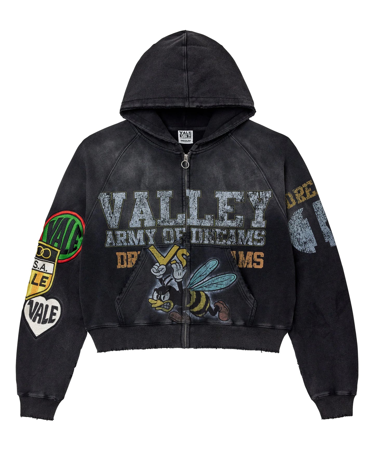 Vale Forever Army Zip Up Hoodie Black