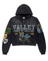 Vale Forever Army Zip Up Hoodie Black