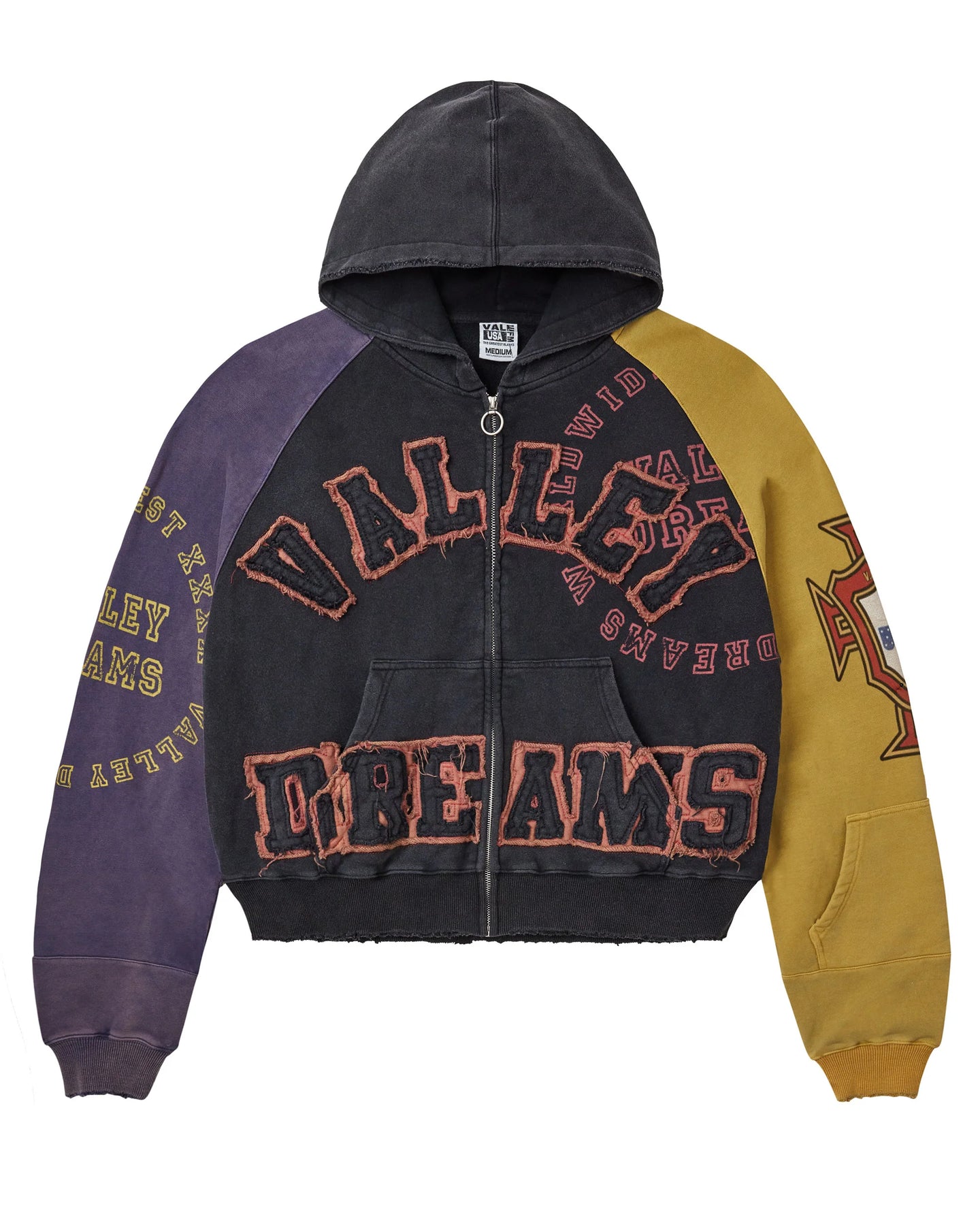 Vale Forever Crest Zip Up Hoodie Black