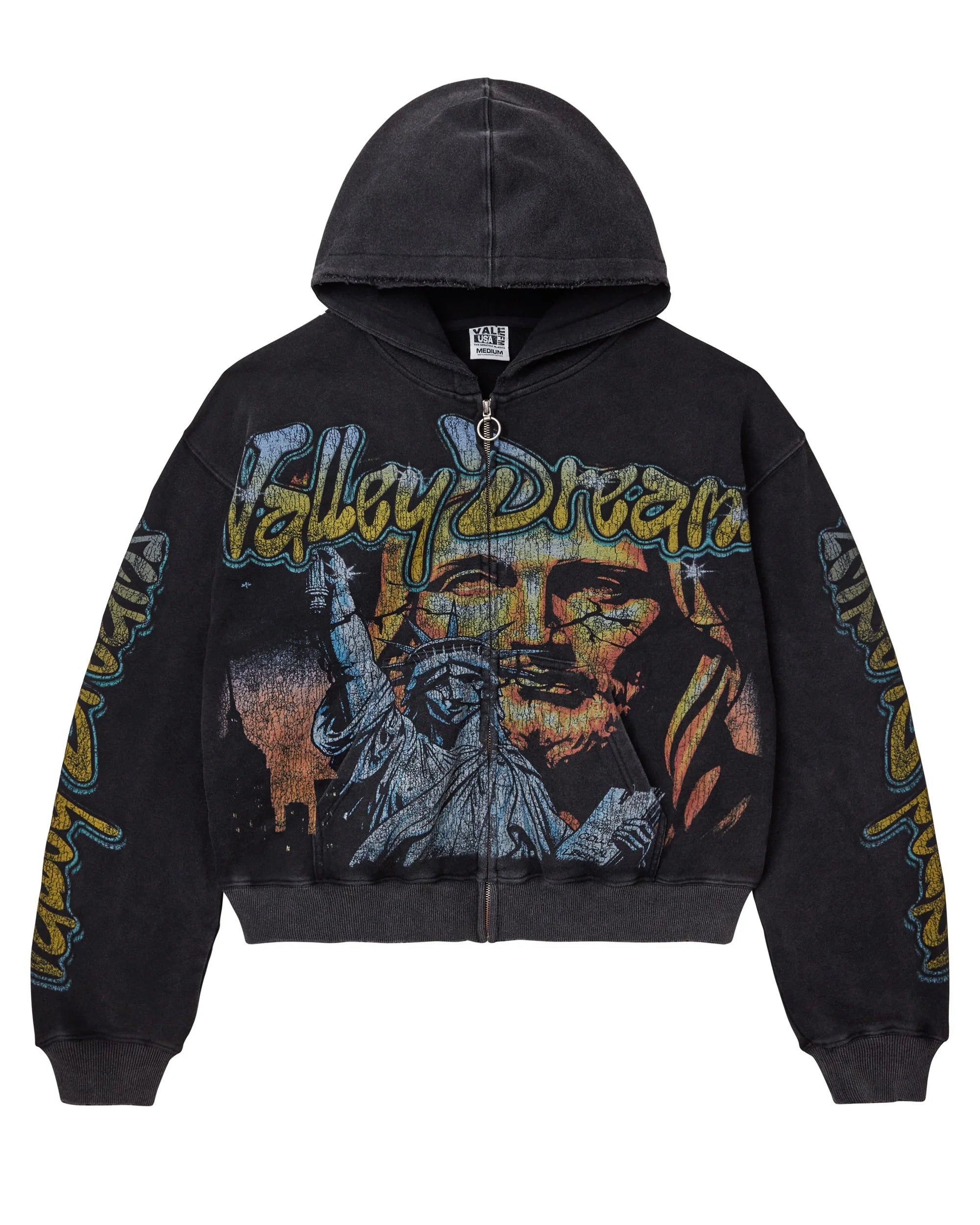 Vale Forever Gods Liberty Zip Up Hoodie Black