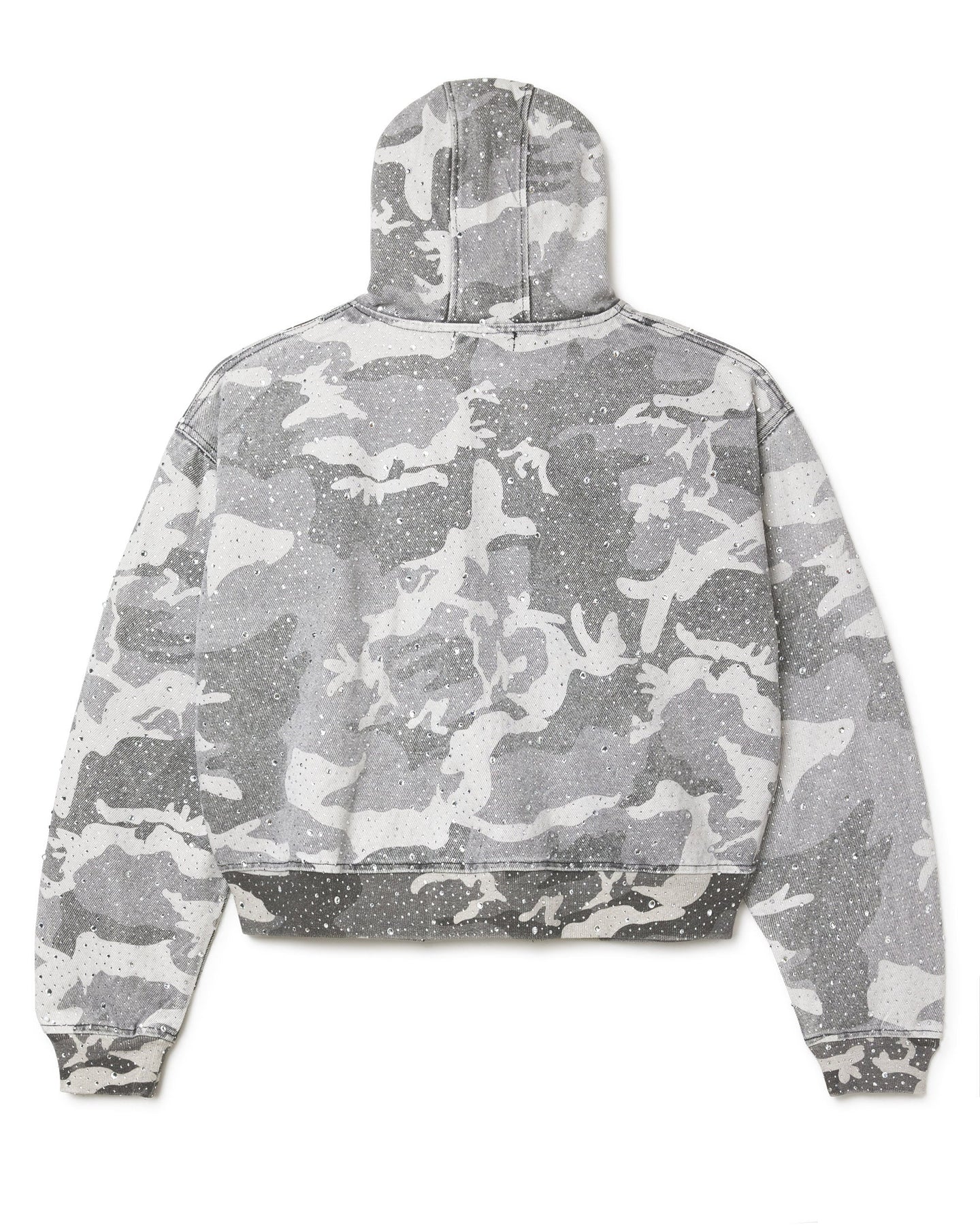 Vale Forever Winter Crystal Camo Work Jacket Zip Up Hoodie White