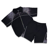 Kindred Rhinestone Track Short Set Black/Black