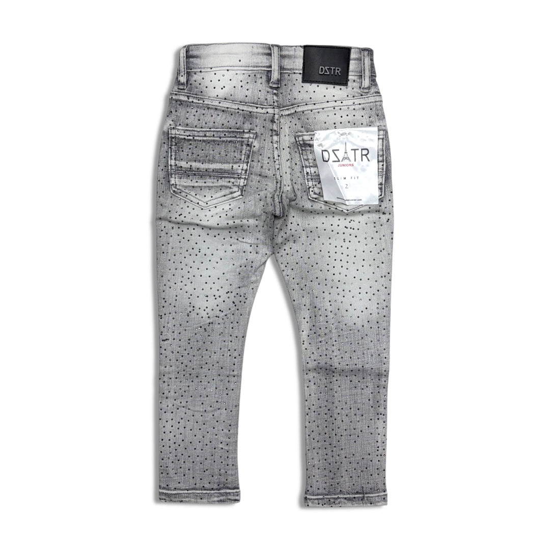 Premium Disaster Kids Rhinestone Jeans Grey -055
