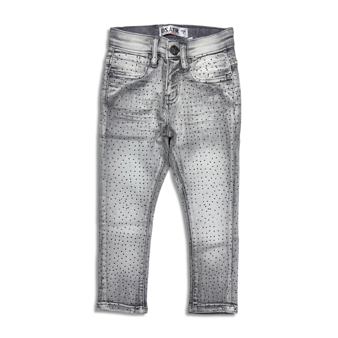 Premium Disaster Kids Rhinestone Jeans Grey -055