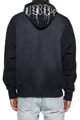 Purple brand Gothic Wordmark Drip hoodie Black