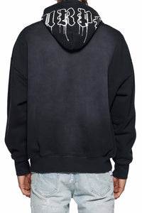 Purple brand Gothic Wordmark Drip hoodie Black