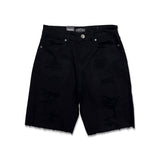Focus Denim Men’s Cut Patched Shorts Black