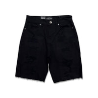 Focus Denim Men’s Cut Patched Shorts Black