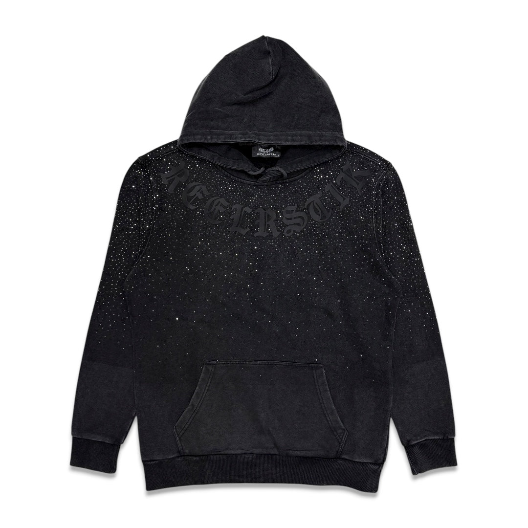Reelistik Nyc Logo Diamond Hoodie Black Wash