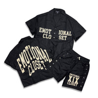 Mixed Emotion “Backyard” Nylon Short Set Black