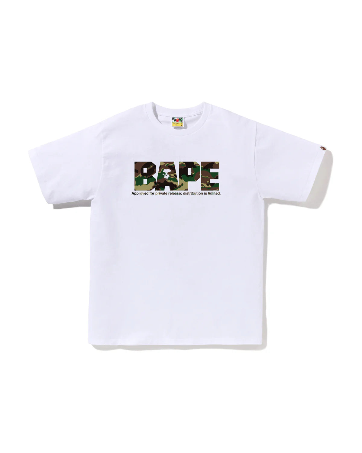 Bape Glitch Woodland Camo Army Bape Tee White