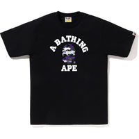 Bape Glitch Woodland Camo College Tee Black X Purple