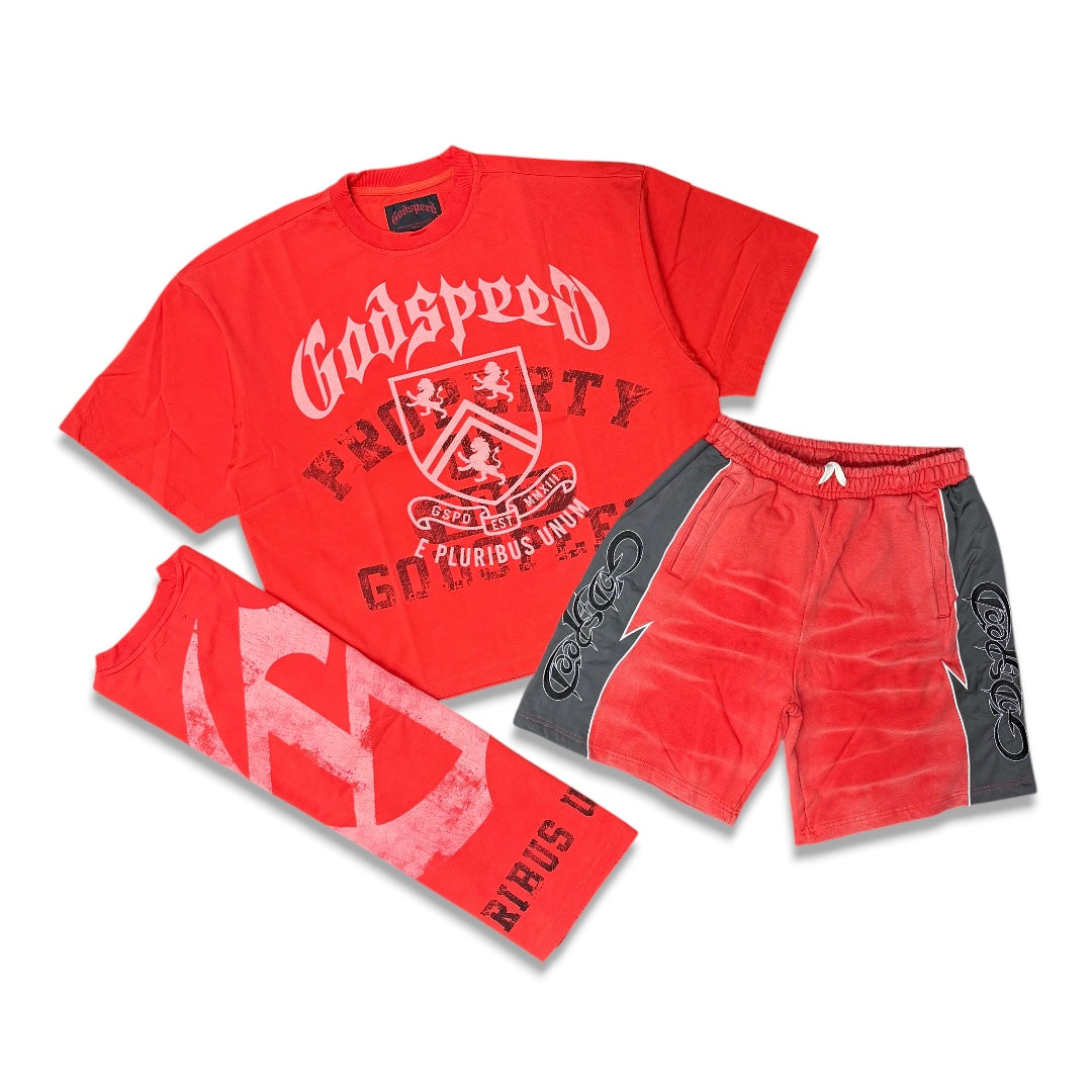 Godspeed Collegiate Short Set Cherry Wash