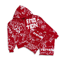 Mixed Emotion Graffiti Short Set Red