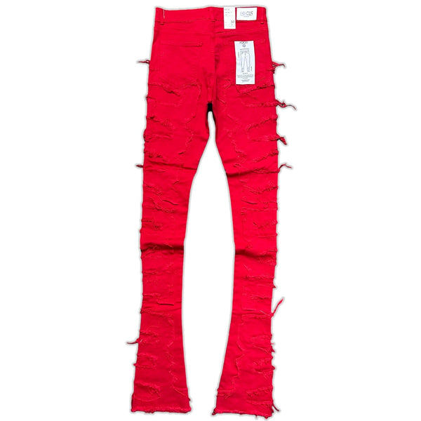 Focus Denim (Red Super Skinny Flared Stacked Jean)