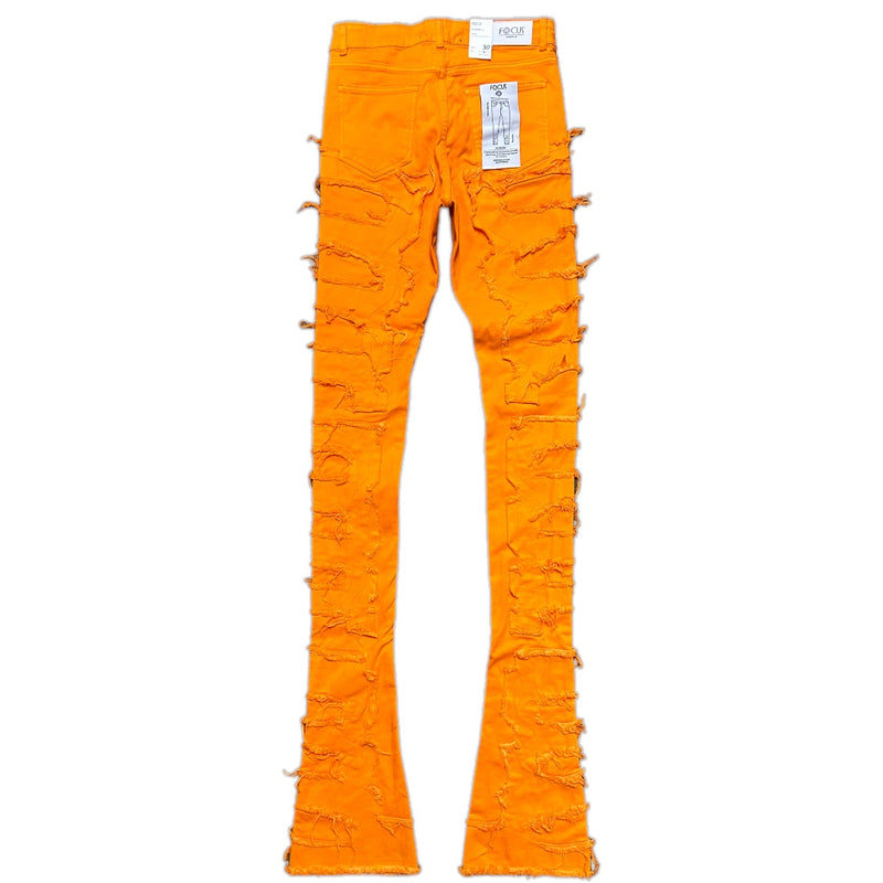 Focus Denim (Orange Super Skinny Flared Stacked Jean)