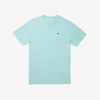 Lacoste Men’s Lightweight Pima Cotton V-Neck T-Shirt Mint Green – TH6710-51-LGF
